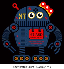 Rolling robot 2 illustration. Artistic design of futuristic mechanism. Design for kids.