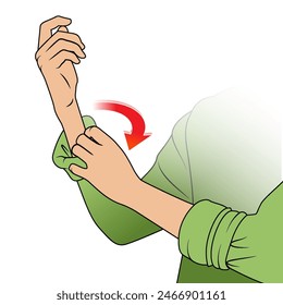 Rolling up sleeves: preparation for work or safety - concept of readiness and hygiene