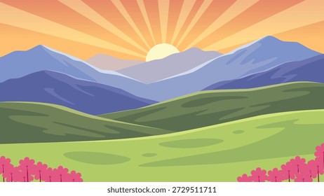 Rolling Spring Hills at Dawn