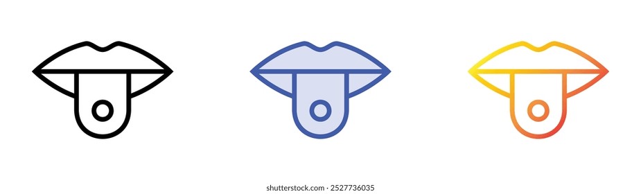 rolling stones icon. Linear, Blue Fill and Gradient Style Design Isolated On White Background