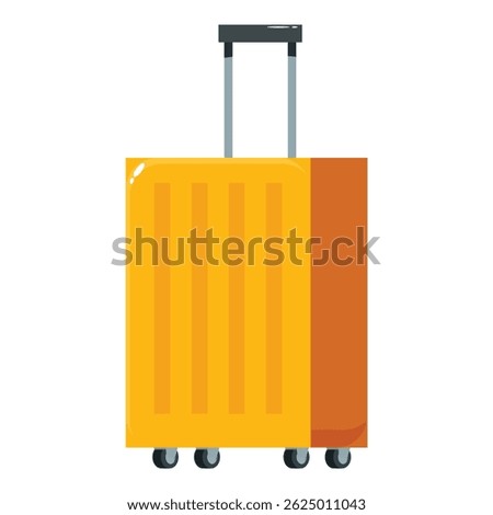 Rolling suitcase with extended handle, ready for travel and vacations