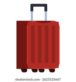 Rolling suitcase on wheels ready for vacation travel