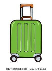 Rolling Suitcase with Telescopic Handle. Travel Luggage on Wheels