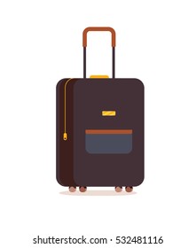 Rolling Suitcase Vector Illustration.Bag For Traveling Isolated On White Background