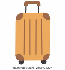 A rolling suitcase in warm orange tone, ideal for modern travelers.