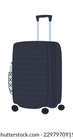 Rolling travel suitcase for clothes. Vector illustration