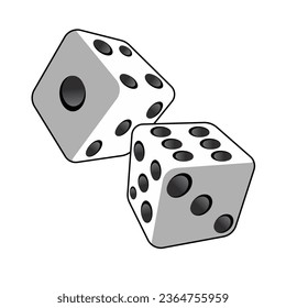 rolling two dices vector design