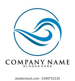 Rolling waves illustration vector logo