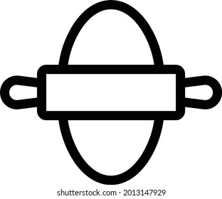 rolling with white background. rolling is a symbol of bakery .thin line icon.