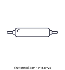 Rolling-pin icon, kitchen equipment user vector
