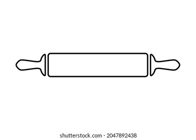 Rollling pin for baking or bakery symbol in vector icon