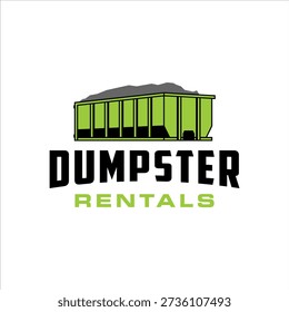 Roll-off dumpster rental services logo with masculine style design