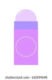 Roll-on deodorant for body hygiene. Flat icon.