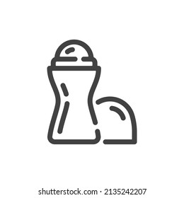 Roll-on deodorant outline icon. Vector illustration.
