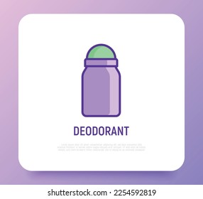 Roll-on deodorant thin line icon. Personal hygiene care. Modern vector illustration.