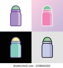 Icono de línea delgada del desodorante de lanzamiento. Atención de higiene personal. Ilustración vectorial moderna.