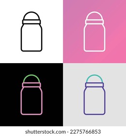Icono de línea delgada del desodorante de lanzamiento. Atención de higiene personal. Ilustración vectorial moderna.