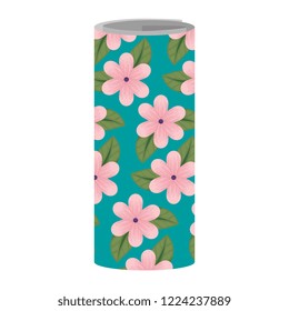 rolls of hanging paper with floral pattern