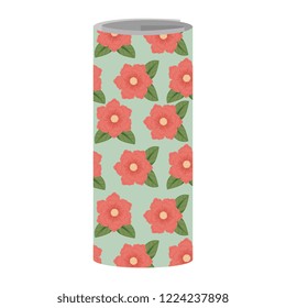 rolls of hanging paper with floral pattern