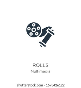 Rollt Icon-Vektorillustration. Trendy flache Rollen Symbol aus Multimedia-Sammlung einzeln auf weißem Hintergrund. Vektorillustration-Illustration kann für Web- und Mobile-Grafikdesign, Logo, eps10 verwendet werden