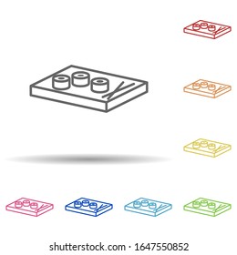 Rolls in multi color style icon. Simple thin line, outline vector of food icons for ui and ux, website or mobile application