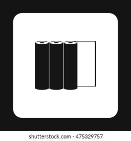 Rolls of paper icon in simple style on a white background