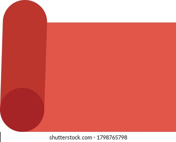 Rolls of red colored wallpaper and fabric isolated. Vector illustration on a white background.  Paper towel roll Simple vector elements of architecture icons for ui and ux, website or mobile app
