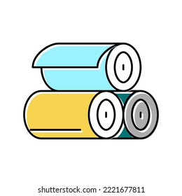 rolls of textile color icon vector. rolls of textile sign. isolated symbol illustration