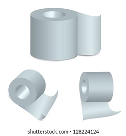 Rolls of toilet paper isolated on a white background