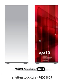 Roll-up with abstract background ready for use. Vector illustration.