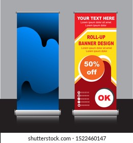 Roll-Up Baner Design. Vector in eps.10 edtable file. Vertical banner for business presentation.