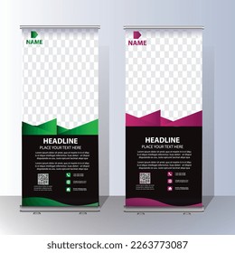 Banner RollUp, portadilla de diseño de pancarta de plantilla, vector, fondo abstracto, pancarta x moderna, diseño de arrastre colorido de tamaño rectangular.