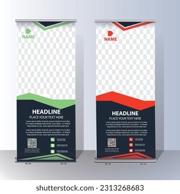 Banner RollUp, portadilla de diseño de pancarta de plantilla, vector, fondo abstracto, pancarta x moderna, diseño de arrastre colorido de tamaño rectangular.