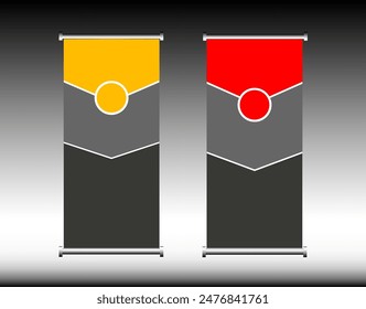 RollUp baner, stand template brochure flyer banner design template vector, abstract background, modern x-banner, rectangle size colourful pull up design.