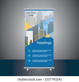 Roll-up banner, Advertisement banner.Abstract backdrop banner, Corporate background, business.