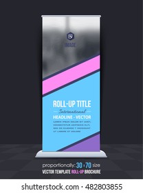 Roll-Up Banner, Advertising Vector Background Design