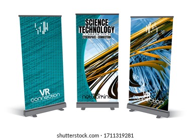 Rollup Banner Design Abstract Technology Concept Stock Vector (Royalty ...