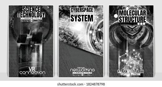 Roll-up banner design, abstract technology concept 