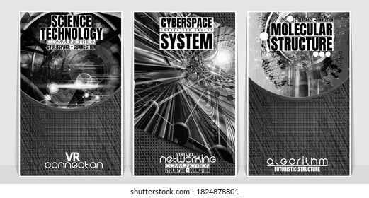 Roll-up banner design, abstract technology concept 