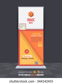 Roll-Up Banner Design, Advertising Vector Template 