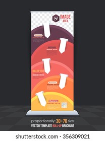 Roll-Up Banner Design, Advertising Vector Template