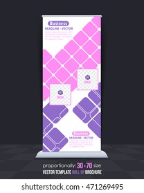 Roll-Up Banner Design, Advertising Vector Template 