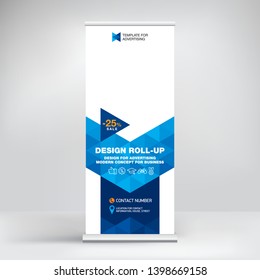 Roll-up banner design, background for placing advertising information. Template for exhibitions, presentations, conferences, seminars, modern abstract style for the promotion of goods and services