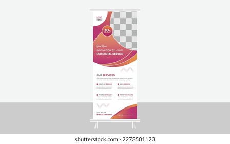 Rollup Banner Design for corporate agency business. y banner, modern, abstract, template, roll