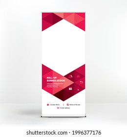 Roll-up-Banner-Design, kreativer Hintergrund von grafischen Formen, modernes Design für Außenwerbung