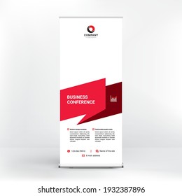 Roll-up banner design, creative geometric background for photo and text, modern style