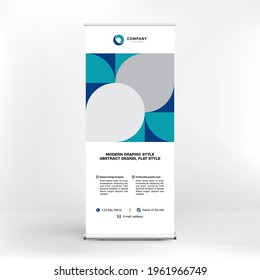 Diseño de pancartas, stand creativo para conferencias, publicidad de bienes y servicios, estilo moderno plano, banner para seminarios.