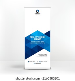 Roll-up-Banner-Design, geometrische Hintergründe für die Werbung, Standvorlage für Ausstellungen, Seminare, Konferenzen, Hintergrund, Vektorgrafik