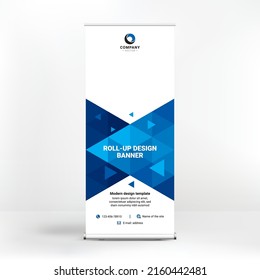 Roll-up-Banner-Design, geometrische Hintergründe für die Werbung, Standvorlage für Ausstellungen, Seminare, Konferenzen, Hintergrund, Vektorgrafik