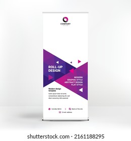 Roll-up banner design, geometric backgrounds for advertising, stand template for exhibitions, seminars, conferences, background vector